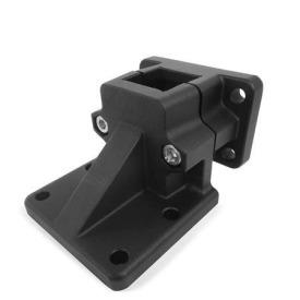  BMA Fußflansch-Klemmverbinder, mehrteilig, Aluminium d<sub>1</sub> / s: V - Vierkant<br />Oberfläche: 2 - strukturiert pulverbeschichtet, Schwarz, RAL 9005