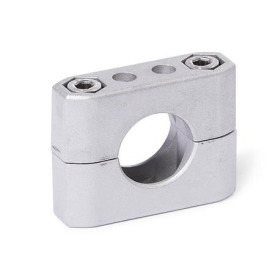  CM Schellen-Klemmverbinder, mehrteilig, Aluminium d<sub>1</sub> / s<sub>1</sub>: B - Bohrung<br />Oberfläche: 8 - gestrahlt, matt, gestrahlt, matt