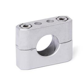  CM Tube supports, multi-piece, aluminum d<sub>1</sub> / s<sub>1</sub>: B - Bore<br />Surface: 8 - Blasted, matt, blasted, matt