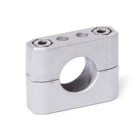  CM Tube supports, multi-piece, aluminum d<sub>1</sub> / s<sub>1</sub>: B - Bore
Surface: 8 - Blasted, matt, blasted, matt
