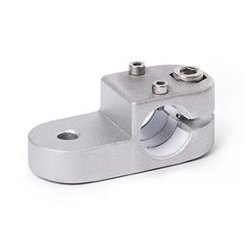  LKQ.E Swivel linear unit connectors, aluminium d1: G - with slide insert<br />Surface: 8 - Blasted, matt, blasted, matt