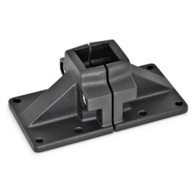  BMT Fuß-Klemmverbinder, mehrteilig, Aluminium d<sub>1</sub> / s: V - Vierkant<br />Oberfläche: 2 - strukturiert pulverbeschichtet, Schwarz, RAL 9005
