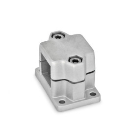  FM Flansch-Klemmverbinder, mehrteilig, Aluminium d<sub>1</sub> / s: V - Vierkant<br />Oberfläche: 8 - gestrahlt, matt, gestrahlt, matt