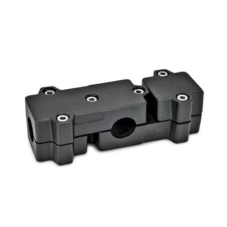  WMD Winkel-Klemmverbinder, mehrteilig, Aluminium d<sub>1</sub> / s: B - Bohrung
Oberfläche: 2 - strukturiert pulverbeschichtet, Schwarz, RAL 9005