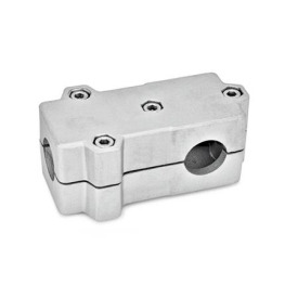  TMD T-clamps, multi-piece, aluminum d<sub>1</sub> / s<sub>1</sub>: B - Bore<br />d<sub>2</sub> / s<sub>2</sub>: B - Bore<br />Surface: 8 - Blasted, matt, blasted, matt
