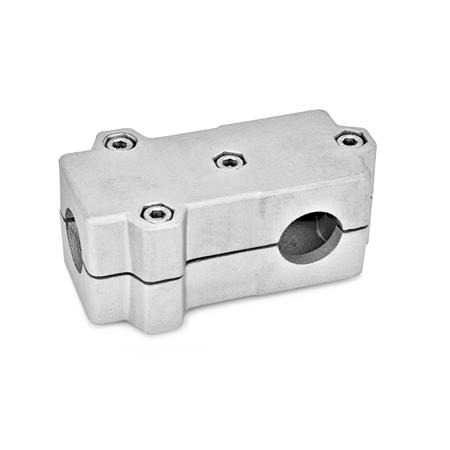  TMD T-clamps, multi-piece, aluminum d<sub>1</sub> / s<sub>1</sub>: B - Bore
d<sub>2</sub> / s<sub>2</sub>: B - Bore
Surface: 8 - Blasted, matt, blasted, matt