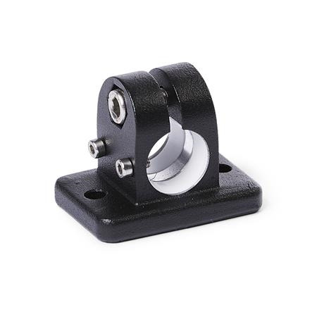  FK.E Flansch-Verfahrschlitten, mit zwei Befestigungsbohrungen, Aluminium d1: G - mit Gleiteinsatz
Oberfläche: 2 - strukturiert pulverbeschichtet, Schwarz, RAL 9005