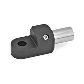  LGT T-Swivel clamp mountings, aluminum Surface: S - Aluminum, black anodized<br />Type: W - With stud (stainless steel, AISI 303)