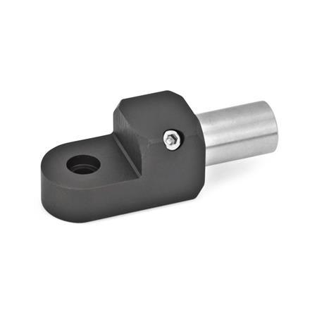  LGT T-Swivel clamp mountings, aluminum Surface: S - Aluminum, black anodized
Type: W - With stud (stainless steel, AISI 303)